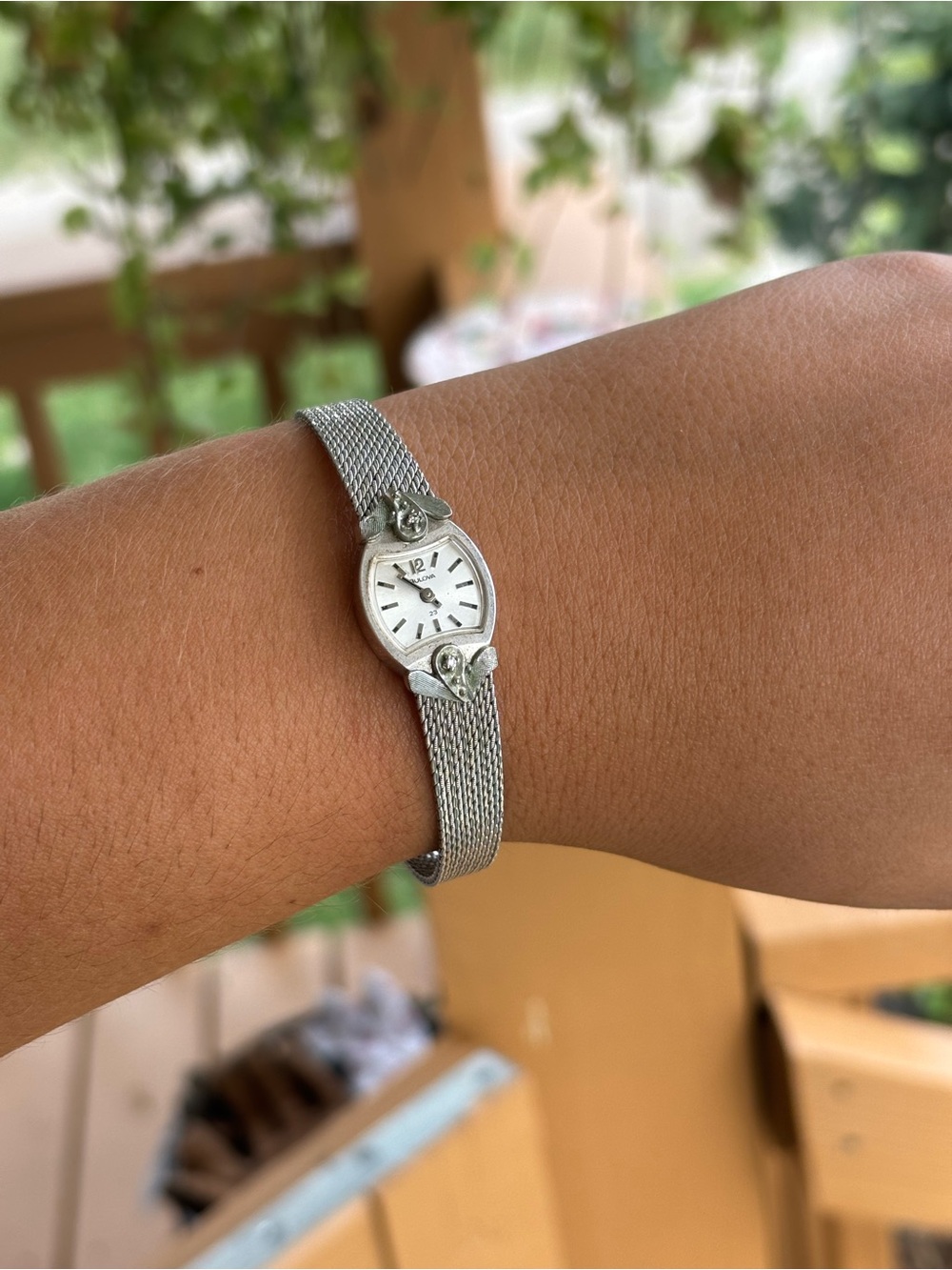 Vintage Bulova gold filled Silver-Tone Women's dainty watch